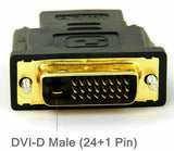 DVI-D Male (24+1 pin) to HDMI Female (19-pin) Adapter